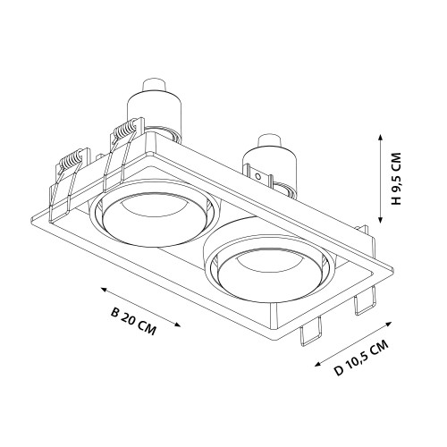 Richtbare inbouwspot Bjorn 2 wit Nostalux.nl
